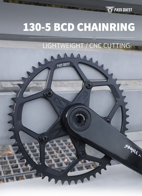 130BCD (5-bolt) Round Hollow Narrow Wide Chainring