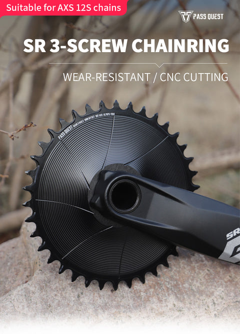 SRAM GXP/DUB 3 Bolt( 3mm offset) AERO Narrow Wide Chainring 28-38T AXS