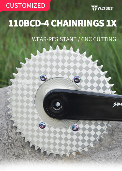 SHIMANO 110BCD (4-bolt ) Checkerboard Narrow Wide Chainring