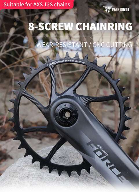 SRAM FORCE 8 Bolt ( 3mm offset) HOLLOW Mountain XX SL Narrow Wide Chainring 28-38T AXS