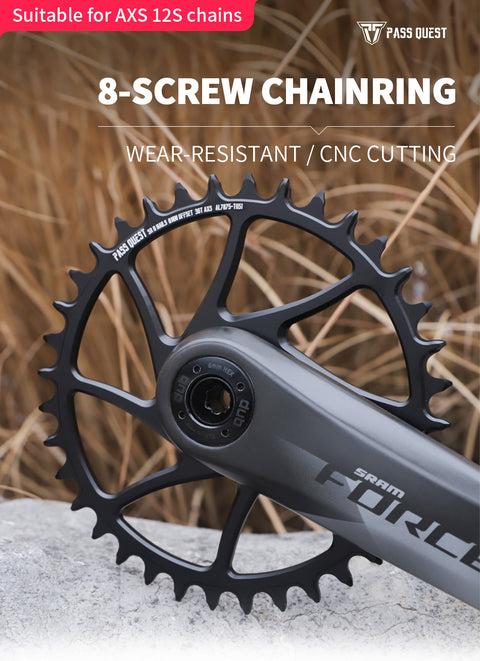 SRAM 8 Bolt AXS 0mm offset Mountain XX SL Narrow Wide Chainring 34-44T