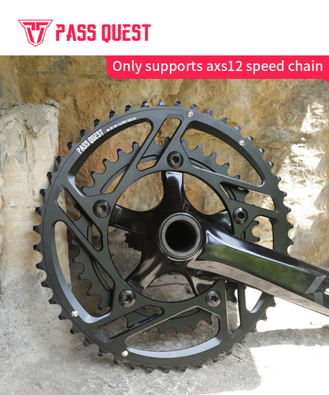 PASS QUEST 2X 110BCD (5-bolt HOLLOW) AXS Sprocket Road Bike 12 speed