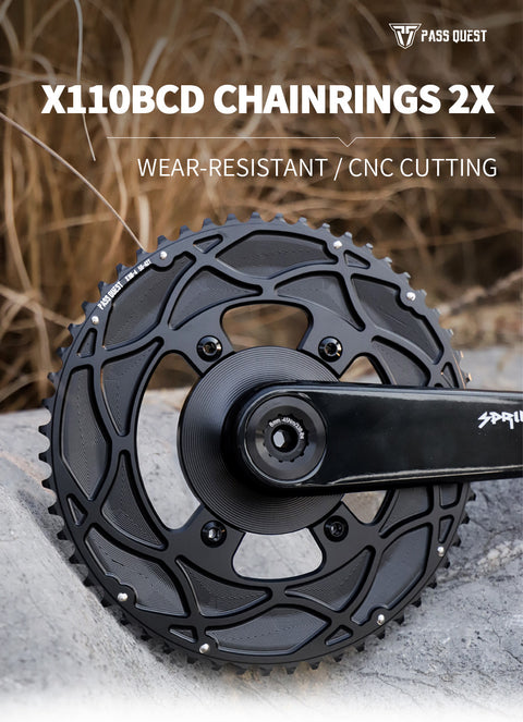 110BCD 2X X110BCD Sprocket Crankshaft set Road bike Gravel bike 11-12S