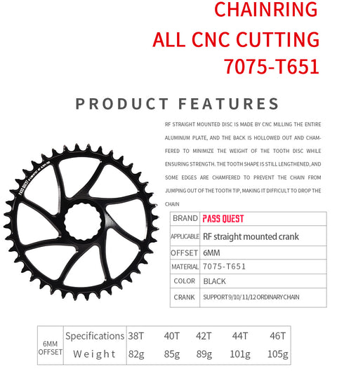 RACE FACE (6mm offset ) Round Narrow Wide Chainring