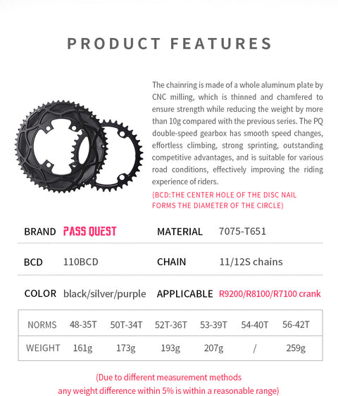 110BCD 2X R9200 R8100 R7100 Sprocket Crankshaft set Road Gravel bike