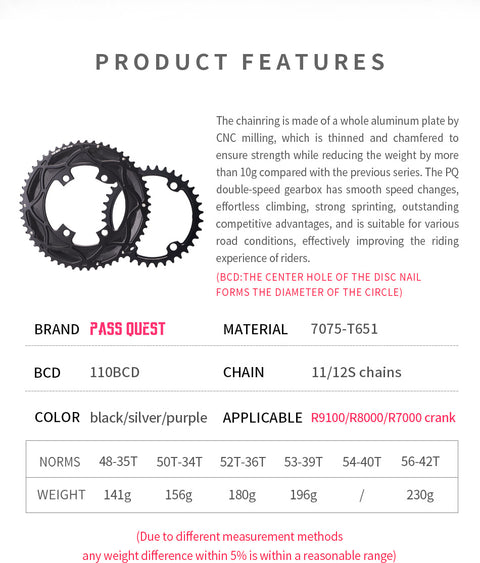 110BCD 2X R9100 R8000 R7000 Sprocket Crankshaft set Road Gravel bike