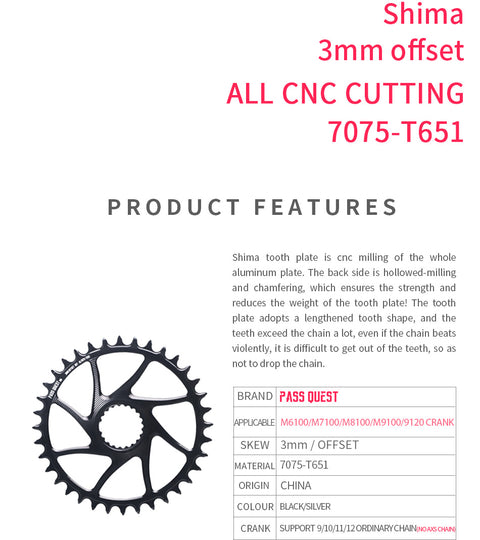 SHIMANO BOOST (3mm offset) Round Narrow Wide Chainring