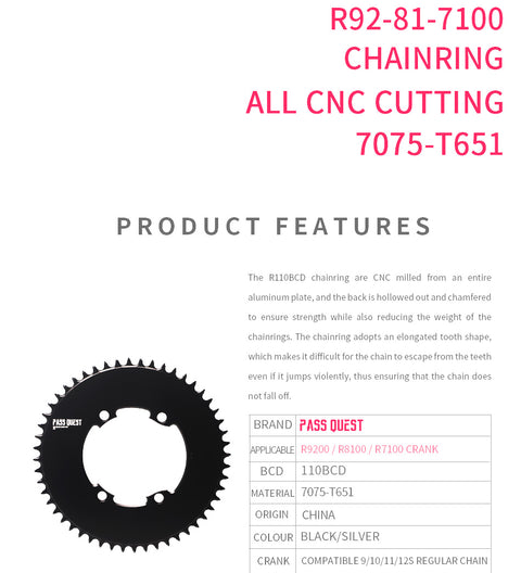 SHIMANO 110BCD R9200 R8100 R7100 AERO Round Narrow Wide Chainring