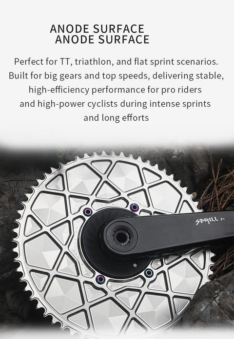 PASS QUEST X110BCD High strength AERO Texture Narrow Wide Chainring 54-66T