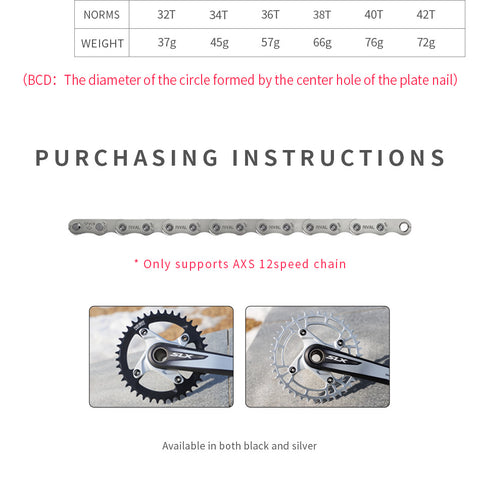 104BCD AXS Round Narrow Wide Chainring for Shimano M780 M610 670