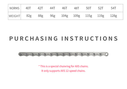 SRAM Force 8 Bolt (3mm offset) AXS Round Narrow Wide Chainring 40-54T