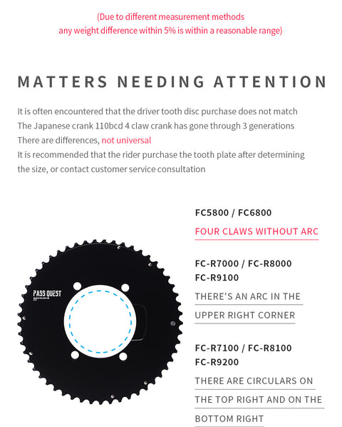 SHIMANO X110BCD 2X Sprocket AERO Road bike Gravel bike 11-12s
