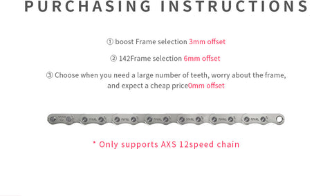 SRAM 3 Bolt (6mm offset) AXS Hollow Round Narrow Wide Chainring 32-46T