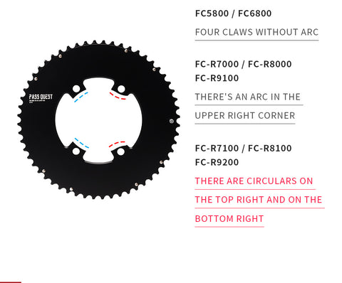 SHIMANO 110BCD R9200 R8100 Completely closed Narrow Wide Chainring