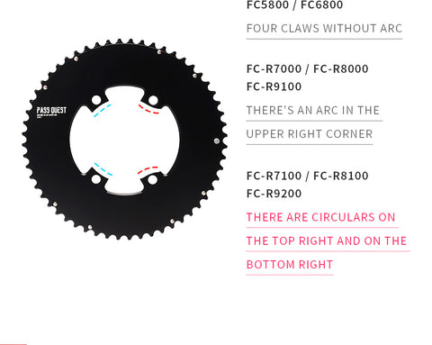 SHIMANO 110BCD R9200 R8100 R7100 AERO Round Narrow Wide Chainring