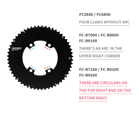 SHIMANO 110BCD R9200 R8100 R7100 AXS Round Narrow Wide Chainring