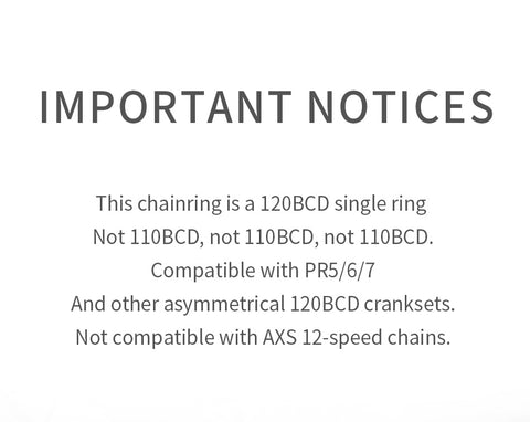 SENICX X120BCD (4-bolt AERO) Round Narrow Wide Chainring