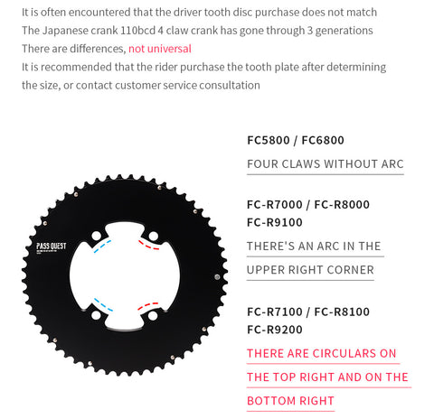 110BCD 2X R9200 R8100 R7100 Sprocket AERO Crankshaft set Road bike Gravel bike 11-12S