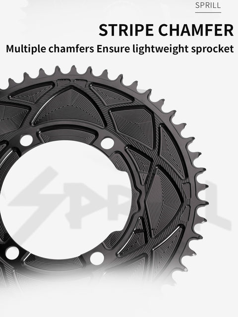 PASS QUEST SPRILL X110BCD 3mm offset AXS (4-bolt AERO) Round Narrow Wide Chainring