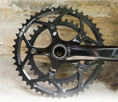 PASS QUEST 2X 110BCD (5-bolt HOLLOW) AXS Sprocket Road Bike 12 speed