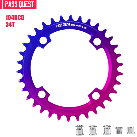 PASS QUEST 104BCD and SRAM 3 Bolt single speed chainring DJ dedicated