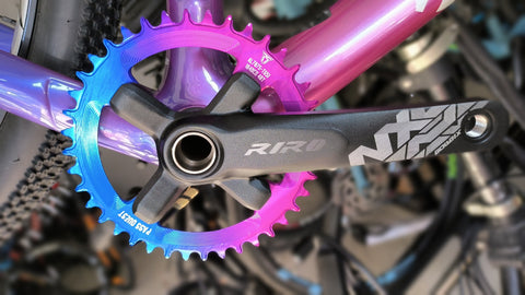 104BCD Round Fade Color Hollow Mountain Bike Narrow Wide Chainring
