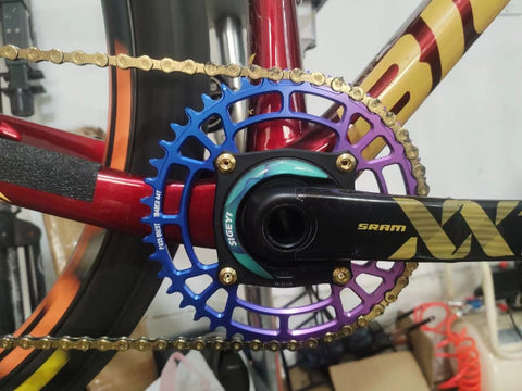 104BCD Round Fade Color Hollow Mountain Bike Narrow Wide Chainring
