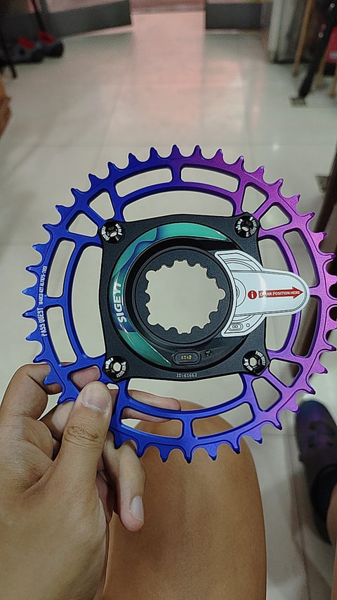 104BCD Round Fade Color Hollow Mountain Bike Narrow Wide Chainring