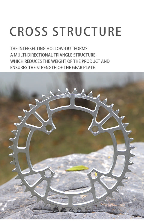 104BCD Round Hollow Silver Mountain Bike Narrow Wide Chainring