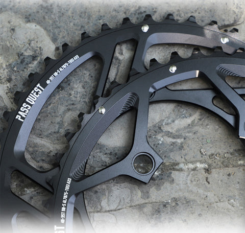 PASS QUEST 2X 110BCD (5-bolt HOLLOW) AXS Sprocket Road Bike 12 speed