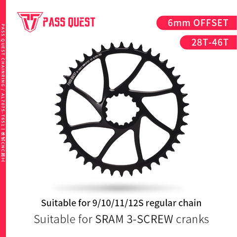 SRAM GXP/DUB (6mm offset) Round Narrow Wide Chainring