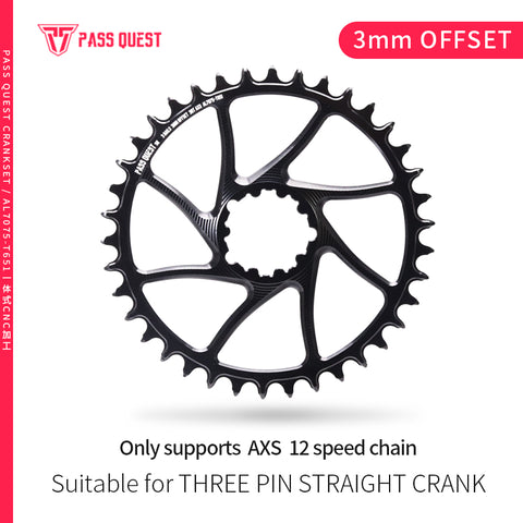 SRAM 3 Bolt (3mm offset) AXS Round Mountain Narrow Wide Chainring