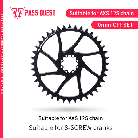 SRAM 8 Bolt AXS 0mm offset Mountain XX SL Narrow Wide Chainring 34-44T