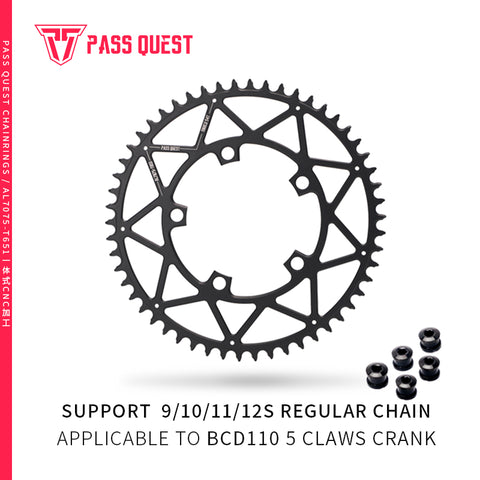 110BCD (5-bolt Hollow) Round Hollow Road Bike Narrow Wide Chainring