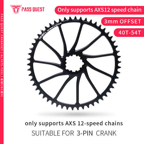 SRAM 3 Bolt ( 3mm offset)AXS GRAVEL/ROAD Narrow Wide Chainring 40-54T