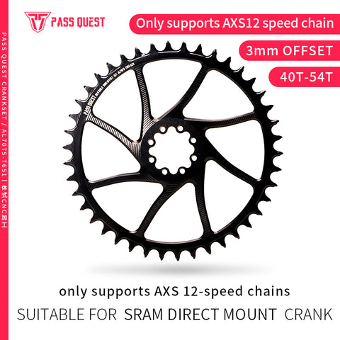 SRAM Force 8 Bolt (3mm offset) AXS Round Narrow Wide Chainring 40-54T