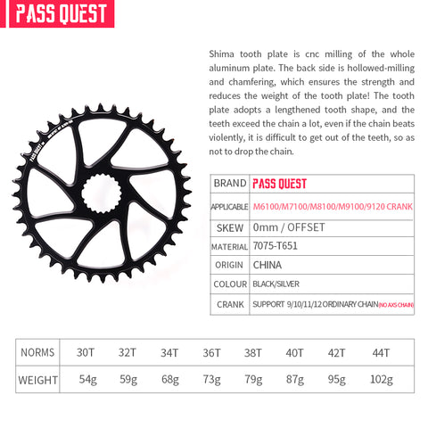 SHIMANO (0mm offset) Round Narrow Wide Chainring