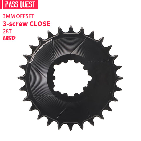 SRAM GXP/DUB 3 Bolt( 3mm offset) AERO Narrow Wide Chainring 28-38T AXS