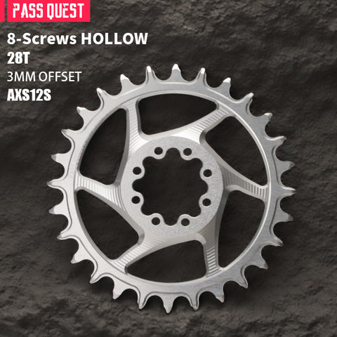 SRAM FORCE 8 Bolt ( 3mm offset) HOLLOW Mountain XX SL Narrow Wide Chainring 28-38T AXS