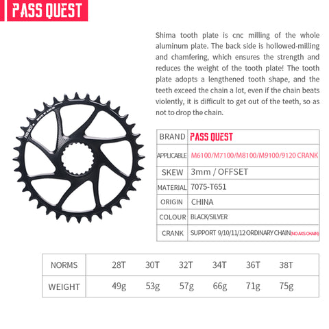 SHIMANO BOOST (3mm offset) Round Narrow Wide Chainring