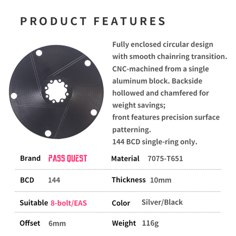 PASS QUEST Adapter Converter for FORCE/RACE FACE/EASTON to 144BCD Spider