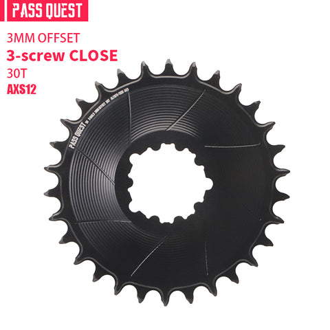 SRAM GXP/DUB 3 Bolt( 3mm offset) AERO Narrow Wide Chainring 28-38T AXS