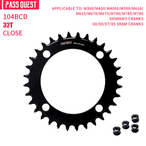 104BCD Round AERO Fade Color Mountain Bike Narrow Wide Chainring