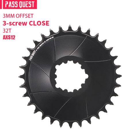 SRAM GXP/DUB 3 Bolt( 3mm offset) AERO Narrow Wide Chainring 28-38T AXS
