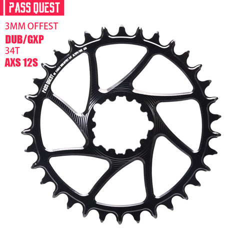 SRAM 3 Bolt (3mm offset) AXS Round Mountain Narrow Wide Chainring