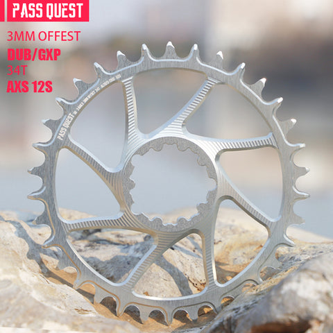 SRAM 3 Bolt (3mm offset) AXS Round Mountain Narrow Wide Chainring