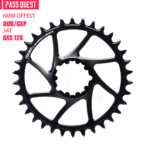 SRAM 3 Bolt (6mm offset) AXS Hollow Round Narrow Wide Chainring 32-46T
