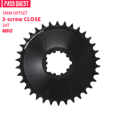 SRAM GXP/DUB 3 Bolt( 3mm offset) AERO Narrow Wide Chainring 28-38T AXS