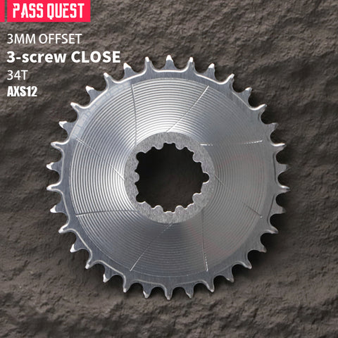 SRAM GXP/DUB 3 Bolt( 3mm offset) AERO Narrow Wide Chainring 28-38T AXS