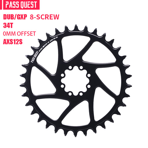 SRAM 8 Bolt AXS 0mm offset Mountain XX SL Narrow Wide Chainring 34-44T